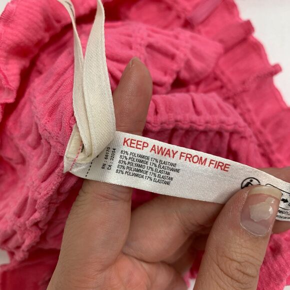 Anthropologie Bandeau Top Womens XXS/XS Raspberry Pullover Styling Smocked Tie - Picture 11 of 16